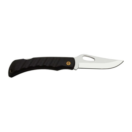 Pocket folding knife CROCODILE with clip black handle scale, blade with hole 243-NH-1/B CLIP
