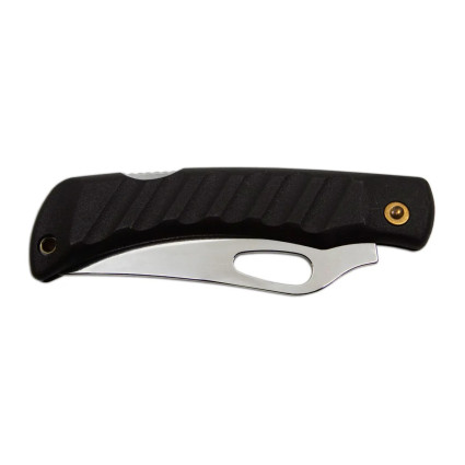 Pocket folding knife CROCODILE with clip black handle scale, blade with hole 243-NH-1/B CLIP