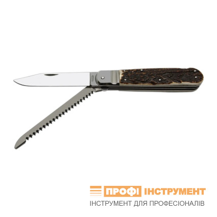 Мисливський 2-предметний складаний ніж HUNTER з пилкою – накладка руків'я ріг оленя 230-XP-2