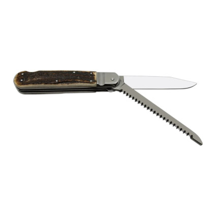 HUNTER 2-piece Folding Hunting Knife with Saw – Antler Handle Scale 230-XP-2 HUNTER 2-piece Folding Hunting Knife with Saw – Antler Handle Scale 230-XP-2