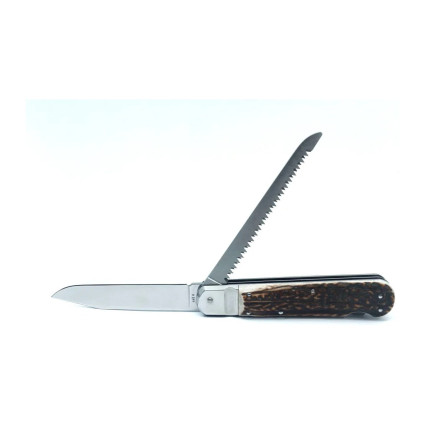 HUNTER 2-piece Folding Hunting Knife with Saw – Antler Handle Scale 230-XP-2 HUNTER 2-piece Folding Hunting Knife with Saw – Antler Handle Scale 230-XP-2