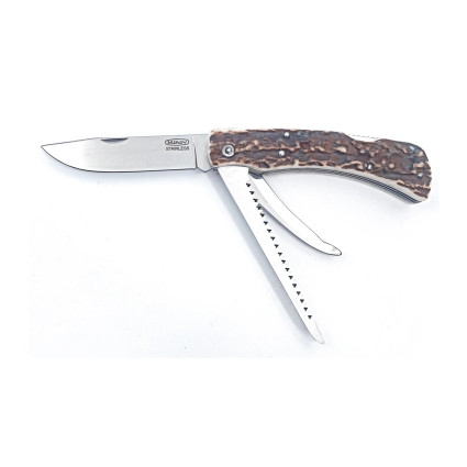 Hunting folding knife HUBERT 3-piece with saw and pick – rosewood handle 245-XP-3
