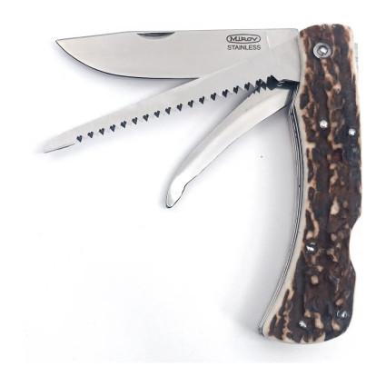 Hunting folding knife HUBERT 3-piece with saw and pick – rosewood handle 245-XP-3 Hunting folding knife HUBERT 3-piece with saw and pick – rosewood handle 245-XP-3