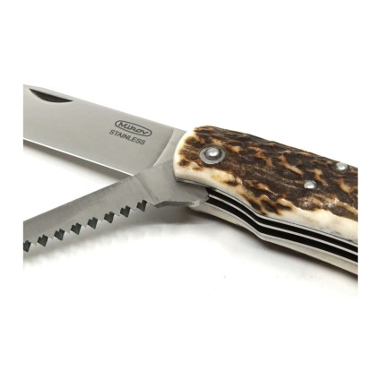 Hunting folding knife HUBERT 2-piece with saw – rosewood handle 245-XP-2 Hunting folding knife HUBERT 2-piece with saw – rosewood handle 245-XP-2