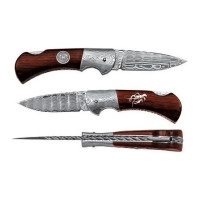 Folding knife HABLOCK – Damascus, wood 220-DD-1