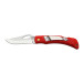 Pocket folding knife CROCODILE with clip red handle scale, blade with hole 243-NH-1/B CLIP