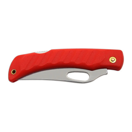 Pocket folding knife CROCODILE with clip red handle scale, blade with hole 243-NH-1/B CLIP Pocket folding knife CROCODILE with clip red handle scale, blade with hole 243-NH-1/B CLIP