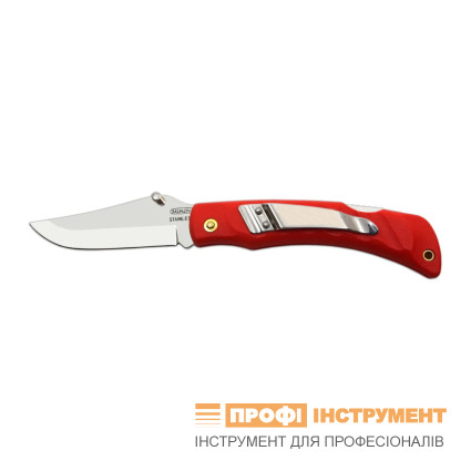 Pocket folding knife CROCODILE with clip red handle scale, blade with pin 243-NH-1/C CLIP Pocket folding knife CROCODILE with clip red handle scale, blade with pin 243-NH-1/C CLIP