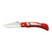 Pocket folding knife CROCODILE with clip red handle scale, blade with pin 243-NH-1/C CLIP