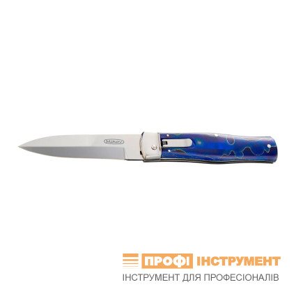 Ніж викидний PREDATOR – сталь N690, накладка руків'я раффір синя 241-BRa-1 RAFFIR