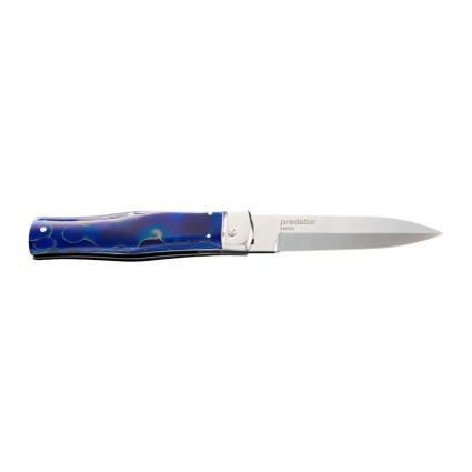 OTF knife PREDATOR – steel N690, raffir handle scale blue 241-BRa-1 RAFFIR