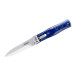 OTF knife PREDATOR – steel N690, raffir handle scale blue 241-BRa-1 RAFFIR