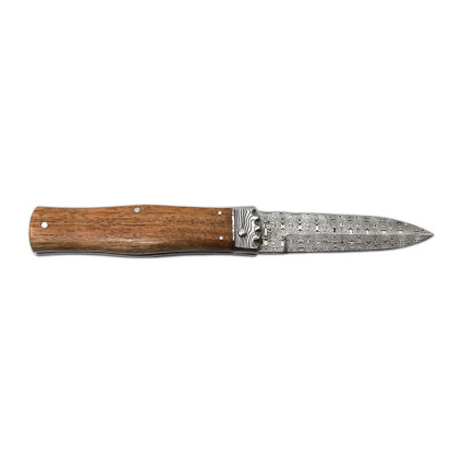 Нож выкидной PREDATOR JAGUAR – дамасская сталь, накладка рукояти из амбоины 241-DD-1