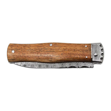 Нож выкидной PREDATOR JAGUAR – дамасская сталь, накладка рукояти из амбоины 241-DD-1