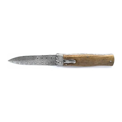 Нож выкидной PREDATOR JAGUAR – дамасская сталь, накладка рукояти из амбоины 241-DD-1