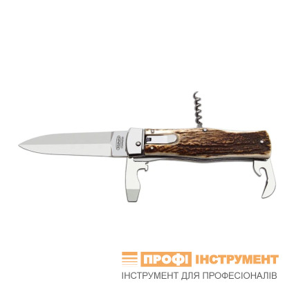OTF knife PREDATOR 4-piece with clip – handle scale horn 241-NP-4/N/CLIP