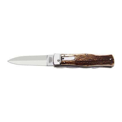 OTF knife PREDATOR 4-piece with clip – handle scale horn 241-NP-4/N/CLIP