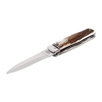OTF knife PREDATOR 4-piece with clip – handle scale horn 241-NP-4/N/CLIP