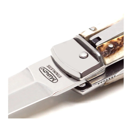 OTF knife PREDATOR 4-piece with clip – handle scale horn 241-NP-4/N/CLIP