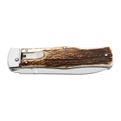 OTF knife PREDATOR 4-piece with clip – handle scale horn 241-NP-4/N/CLIP