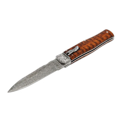 Нож выкидной PREDATOR JAGUAR – дамасская сталь, накладка рукояти из змеиного дерева 241-DD-1 Нож выкидной PREDATOR JAGUAR – дамасская сталь, накладка рукояти из змеиного дерева 241-DD-1