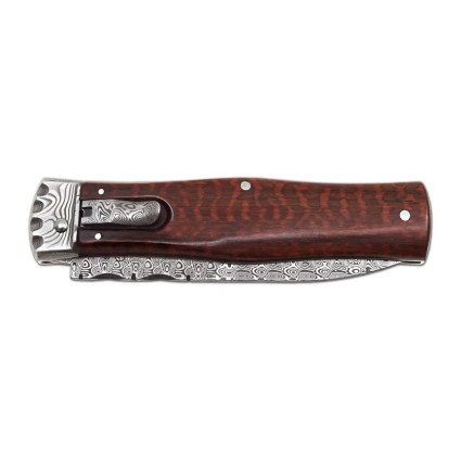 Нож выкидной PREDATOR JAGUAR – дамасская сталь, накладка рукояти из змеиного дерева 241-DD-1 Нож выкидной PREDATOR JAGUAR – дамасская сталь, накладка рукояти из змеиного дерева 241-DD-1
