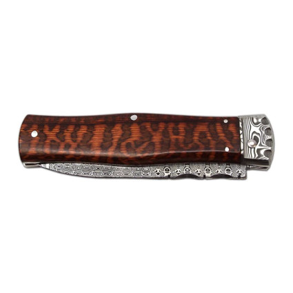 Нож выкидной PREDATOR JAGUAR – дамасская сталь, накладка рукояти из змеиного дерева 241-DD-1 Нож выкидной PREDATOR JAGUAR – дамасская сталь, накладка рукояти из змеиного дерева 241-DD-1