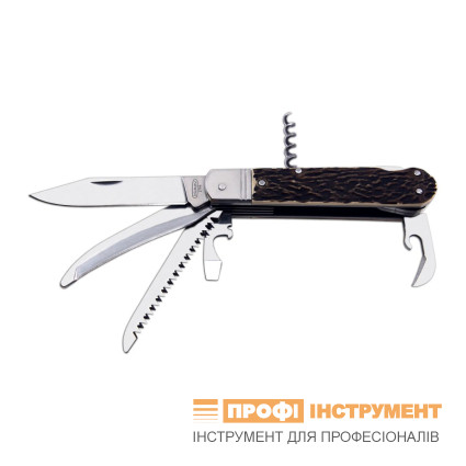 Hunting folding knife FIXIR 6-piece with saw, pick, corkscrew and bottle opener and can opener 232-X