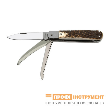 Hunting folding knife FIXIR 3-piece with saw and pick – handle scale antler 232-XP-3