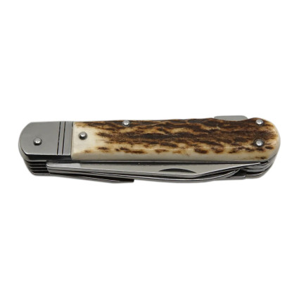 Hunting folding knife FIXIR 6-piece with saw, pick, and corkscrew – handle scale antler 232-XP-6V Hunting folding knife FIXIR 6-piece with saw, pick, and corkscrew – handle scale antler 232-XP-6V