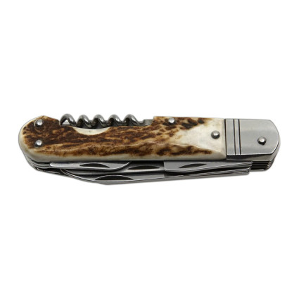 Hunting folding knife FIXIR 6-piece with saw, pick, and corkscrew – handle scale antler 232-XP-6V Hunting folding knife FIXIR 6-piece with saw, pick, and corkscrew – handle scale antler 232-XP-6V