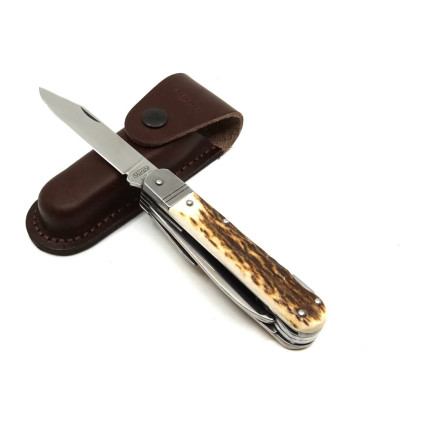 Hunting folding knife FIXIR 6-piece with saw, pick, and corkscrew – handle scale antler 232-XP-6V Hunting folding knife FIXIR 6-piece with saw, pick, and corkscrew – handle scale antler 232-XP-6V
