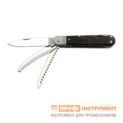 Hunting folding knife FIXIR 3-piece with saw and pricker – handle scale buffalo horn 232-XR-3