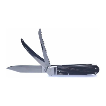 Hunting folding knife FIXIR 3-piece with saw and pricker – handle scale buffalo horn 232-XR-3 Hunting folding knife FIXIR 3-piece with saw and pricker – handle scale buffalo horn 232-XR-3