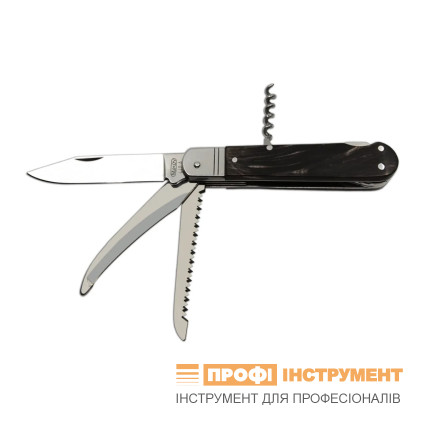 Hunting folding knife FIXIR 4-piece with saw, pick, and corkscrew – buffalo horn handle scale 232-XR-4V