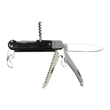 Hunting folding knife FIXIR 6-piece with saw, pick, corkscrew, and bottle and can opener – buffalo horn handle scale 232-XR-6V Hunting folding knife FIXIR 6-piece with saw, pick, corkscrew, and bottle and can opener – buffalo horn handle scale 232-XR-6V
