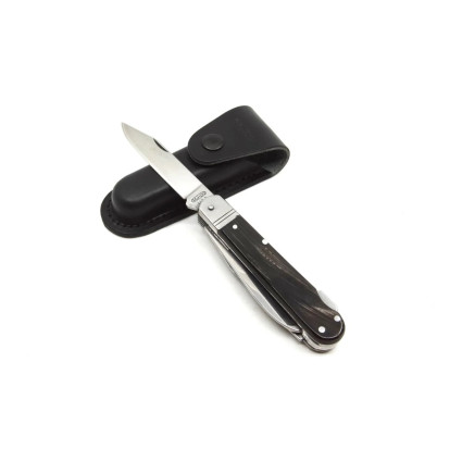 Hunting folding knife FIXIR 6-piece with saw, pick, corkscrew, and bottle and can opener – buffalo horn handle scale 232-XR-6V Hunting folding knife FIXIR 6-piece with saw, pick, corkscrew, and bottle and can opener – buffalo horn handle scale 232-XR-6V