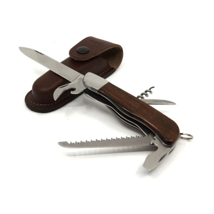 Outdoor folding pocket knife HIKER 6-piece with saw, corkscrew and bottle opener and can opener – ha