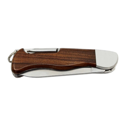 Outdoor folding pocket knife HIKER 6-piece with saw, screwdriver and bottle opener and can opener -