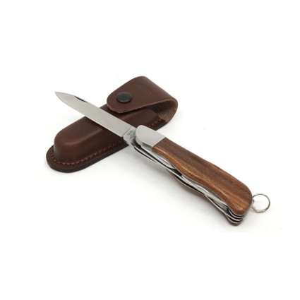 Outdoor folding pocket knife HIKER 6-piece with saw, screwdriver and bottle opener and can opener -