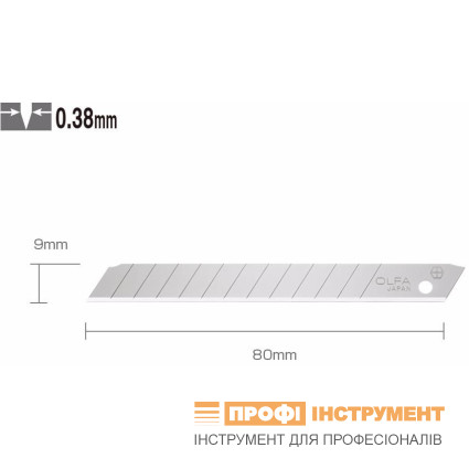 Blade OLFA AB-10S 80x9x0.38 mm 10pcs stainless steel (AB-10S)