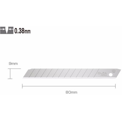Blade OLFA AB-10S 80x9x0.38 mm 10pcs stainless steel (AB-10S)