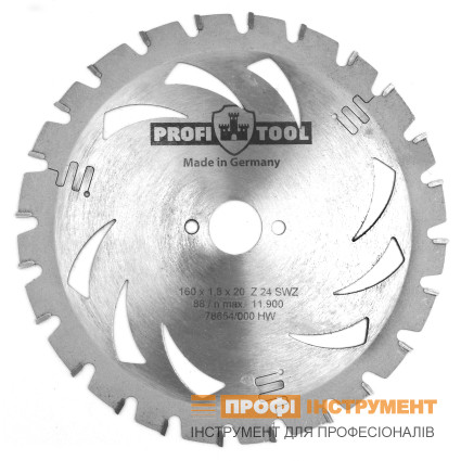 Диск пильный PROFITOOL - 160х1,8х1,2х20 мм Z=24, S-WZ (Super-ATB) (2116002)