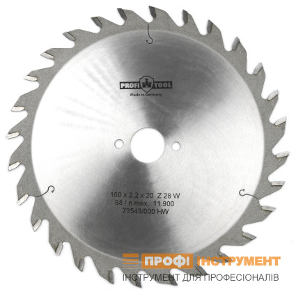 Диск пильный PROFITOOL - 160х2.2х1.4х20 мм Z=28, W (ATB) (2116004)