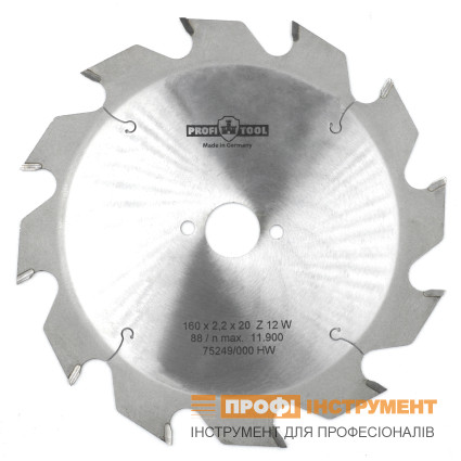 Диск пильный PROFITOOL - 160х2,2х1,4х20 мм Z=12, W (ATB) (2116006)