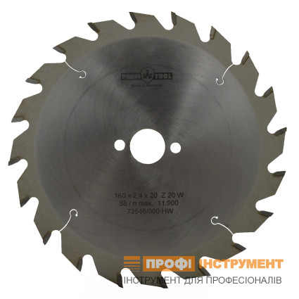 Диск пильный PROFITOOL - 160х2,4х1,4х20 мм Z=20, W (ATB) (2116011)