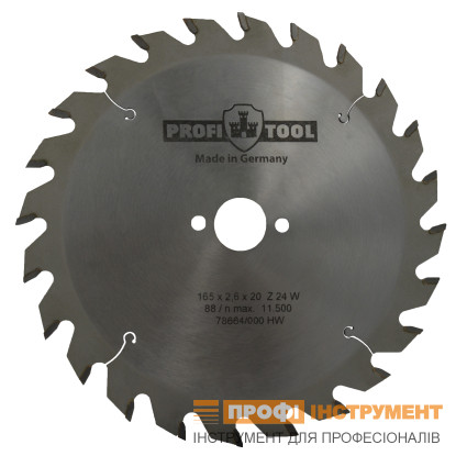 Диск пильный PROFITOOL - 165х2,6х1,6х20 мм Z=24, W (ATB) (2116501)