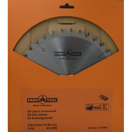 Диск пильный PROFITOOL - 235х3,0х2,0х30 мм Z=36, W (ATB) (2123501)