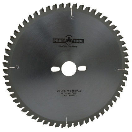 PROFITOOL Circular Saw Blade - 250x3.2x2.2x30 mm Z=60, Wneg (ATBneg) (2125007)