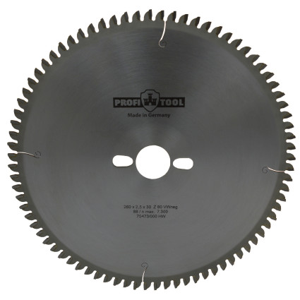 PROFITOOL Circular Saw Blade - 260x2.5x1.8x30 mm Z=80, Wneg (ATBneg) (2126005)